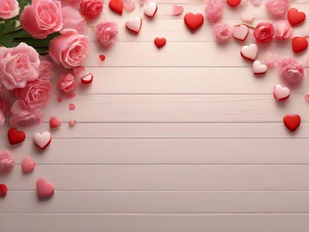 Photo valentines day background banner design best quality hyper realistic image with heart love gift