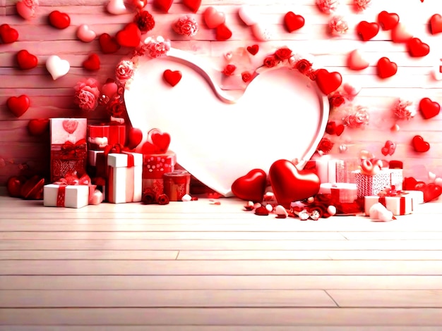 Valentines day background banner design best quality image wallpaper with heart love gift