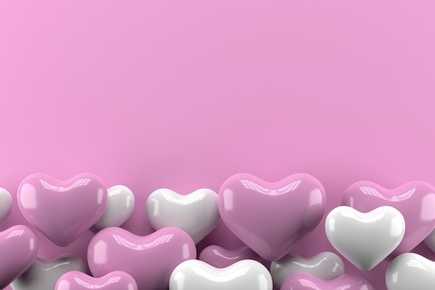 Valentines day background design 3D rendering