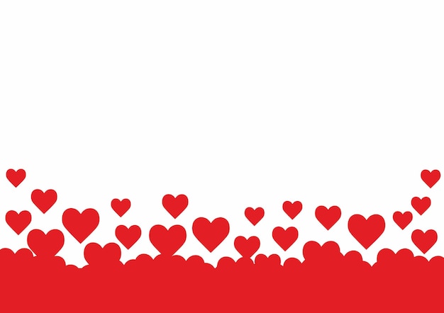 Valentines day background Flying hearts Red color