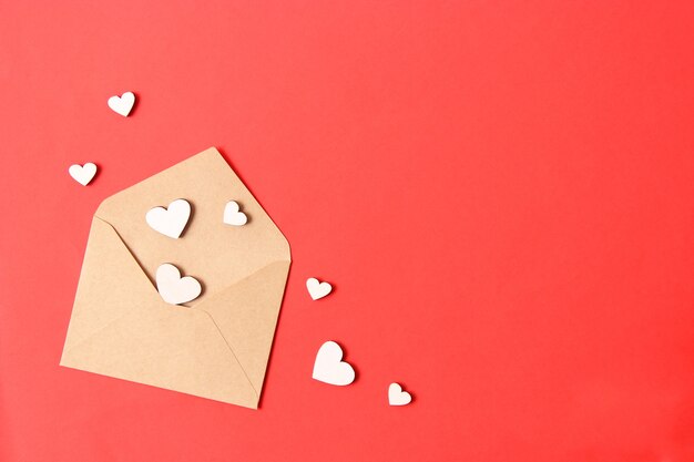 Valentines day background in minimalism style hearts