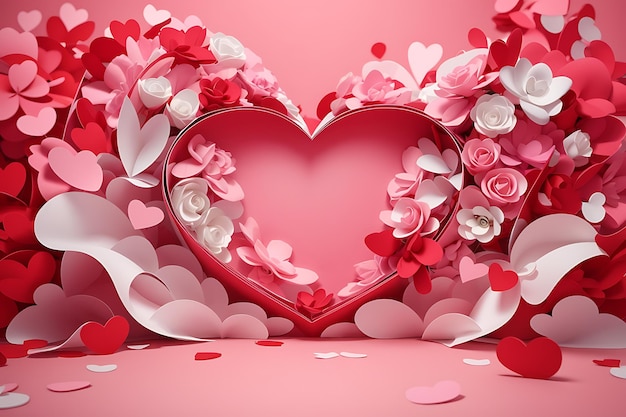 Valentines day background in paper style