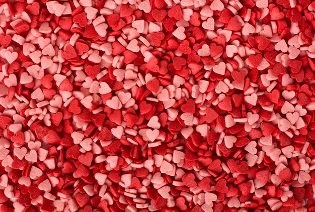 Valentines Day background. Sugar sprinkle hearts