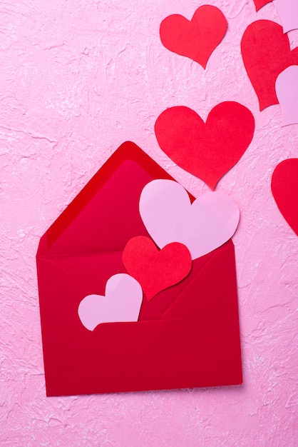 Valentines Day background with envelope