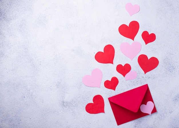 Valentines Day background with envelope