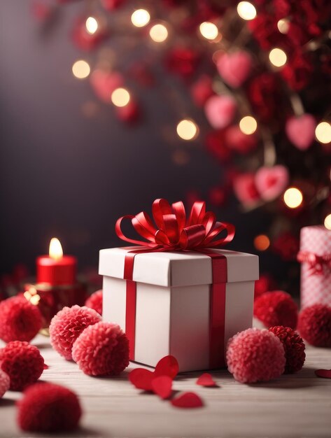 Valentines Day background with gift box 4K