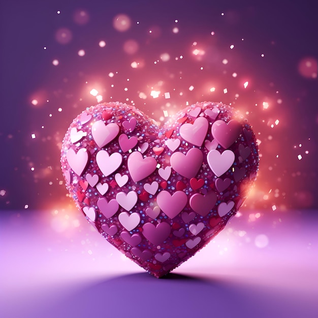 Valentines day background with heart and bokeh