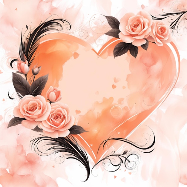 Photo valentines day background with heart and flower element