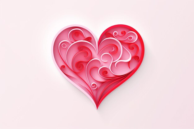 valentines day background with heart and paper cut style Generative ai