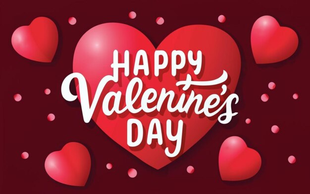 Valentines day background with heart pattern and typography of happy valentines day text