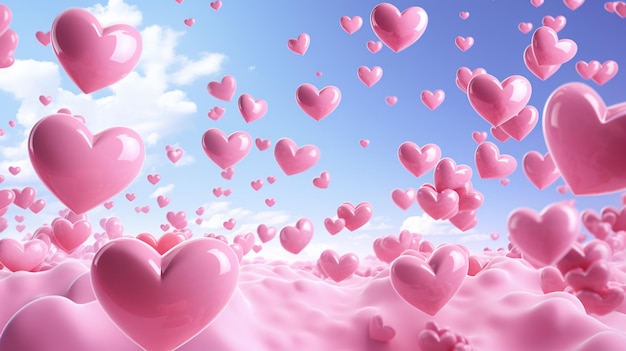 Valentines Day background with hearts AI Generative