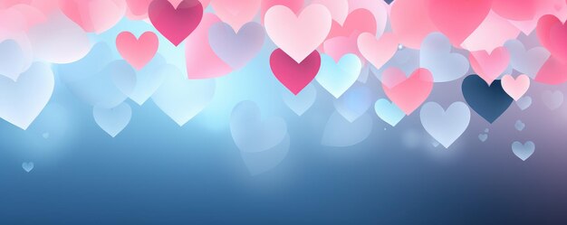 Valentines day background with hearts Generative AI