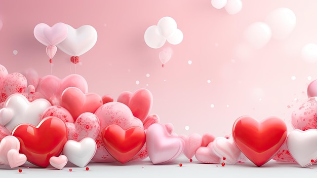 Valentines day background with hearts high quality photo
