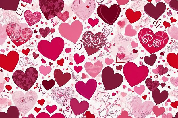 Valentines day background with hearts