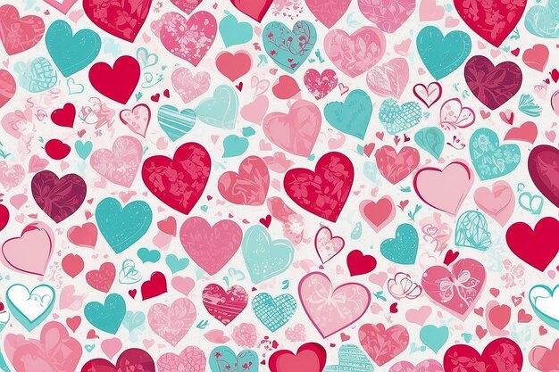 Valentines day background with hearts