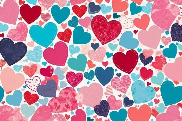 Valentines day background with hearts