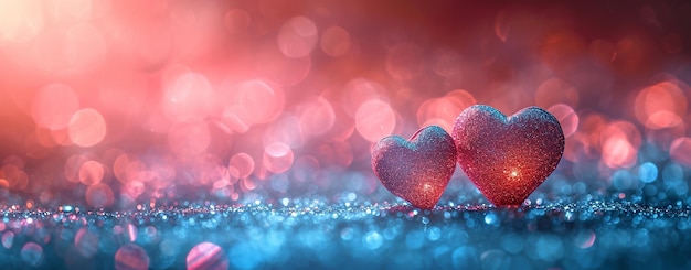 Valentines day background with red hearts and water drops