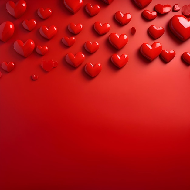 valentines day background with red hearts