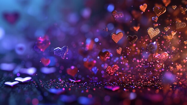 Photo valentines day background with transparent hearts