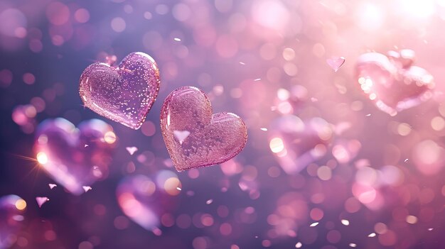 Valentines day background with transparent hearts
