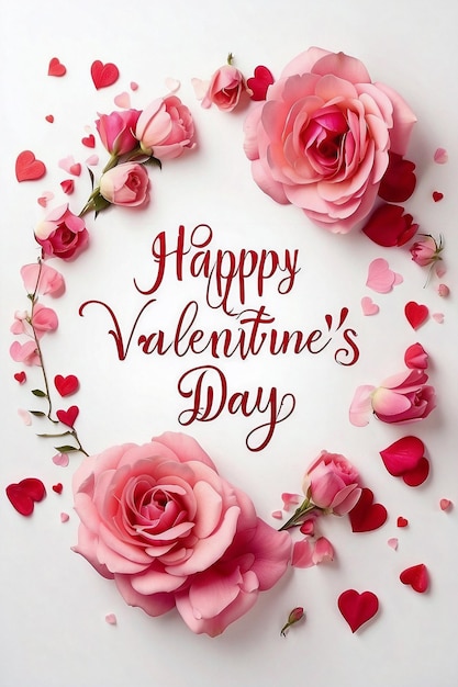 День святого Валентина Красивая фоновая иллюстрация для социальных сетей Пост с цветами и текстом пространства