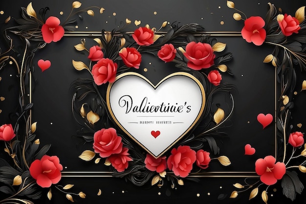 Foto disegno di confine e cornice del giorno di san valentino