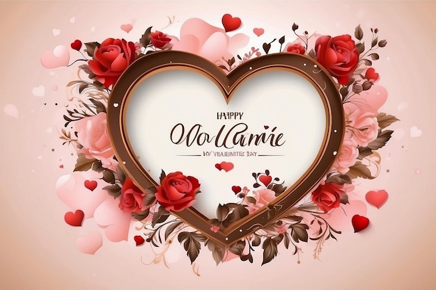 Foto disegno di confine e cornice del giorno di san valentino