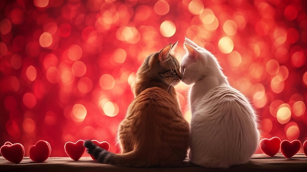 Photo valentines day cat couple background