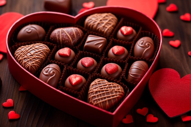 Valentines Day chocolate candies luxury and delicacy in every detail made