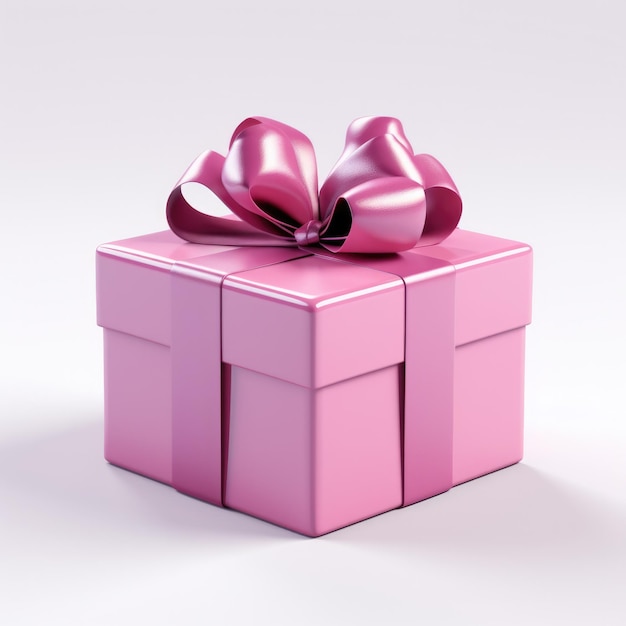 Valentines Day concept pink gift box with heart shape love concept Generative AI