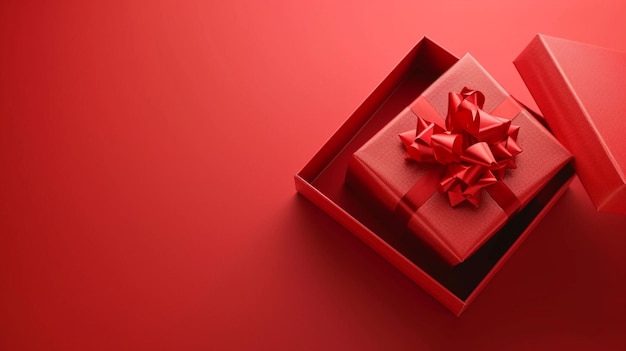 발렌타인 데이 디자인 빨간 선물 상자 개방 선물 박스 전체 장식 축제 물체 Generative Ai