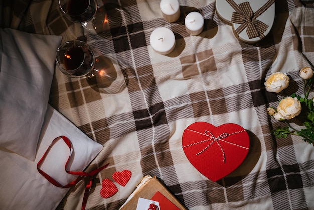 Valentines day flat lay