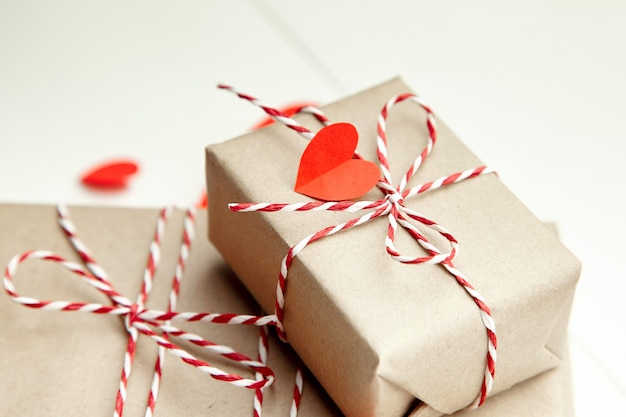 빨간 하트 장식 발렌타인 데이 선물 상자