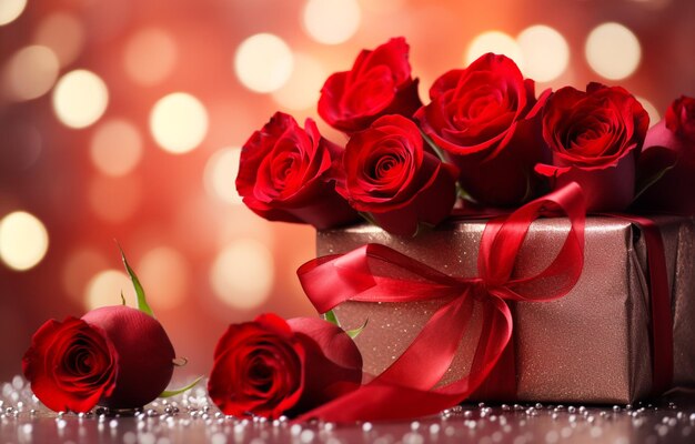 Valentines day gift and roses