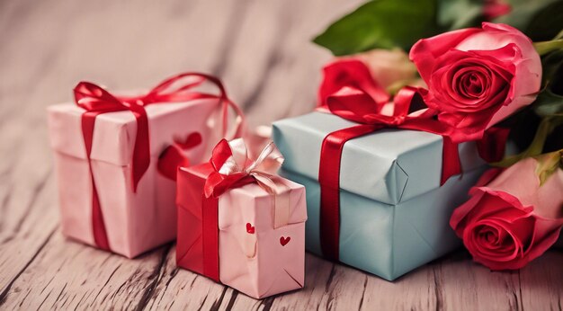 발렌타인 데이 선물 배경 행복한 선물 발렌타인을 위한 선물