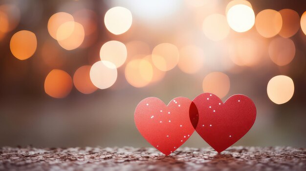 사랑 하는 부부 를 상징 하는 작은 심장 이 있는 발렌타인 데이 인사 카드