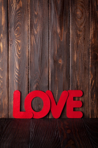 valentines day greeting card with love word