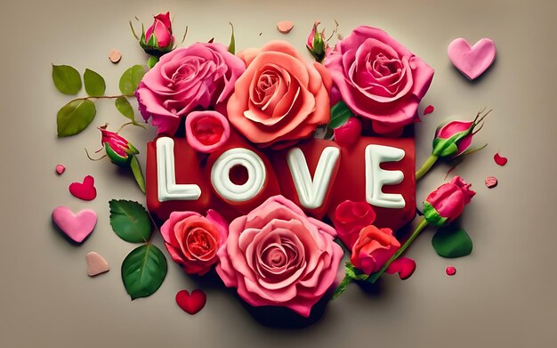 Поздравительная открытка на День святого Валентина с розой
