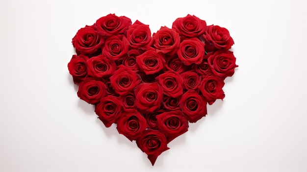 Valentines Day Heart Made of Red Roses AI Generative