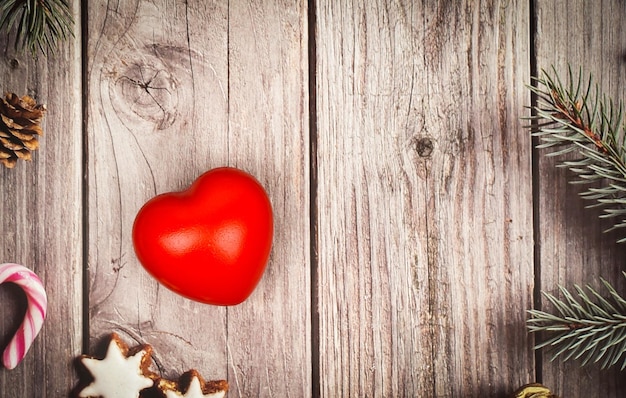 Valentines day heart on rustic wooden background Valentines Day backgroundRed heart