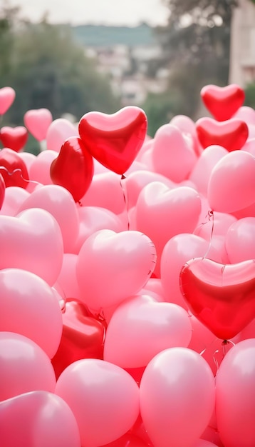 Valentines Day heart shaped balloons