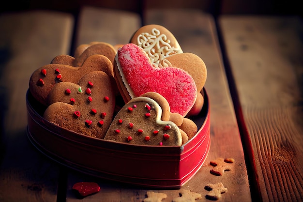 Valentines Day heart shaped cookies food