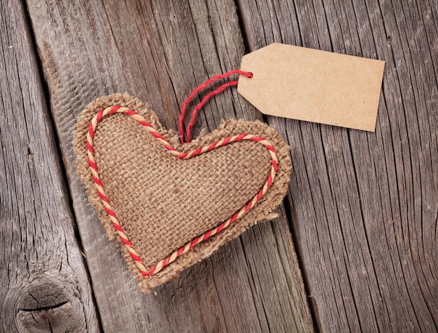 Valentines day heart on wood