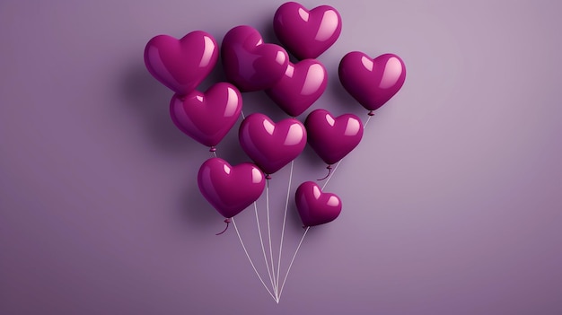 バレンタインデー ハートは空を飛ぶ 愛の形の風船 背景