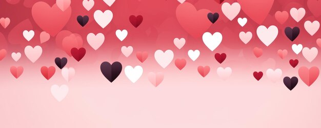 Valentines day hearts background banner template for congratulations and wishes