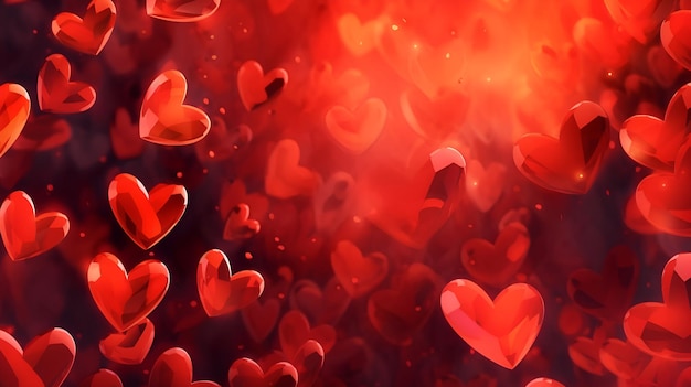 Иллюстрация ко Дню Святого Валентина с красными сердечками 1