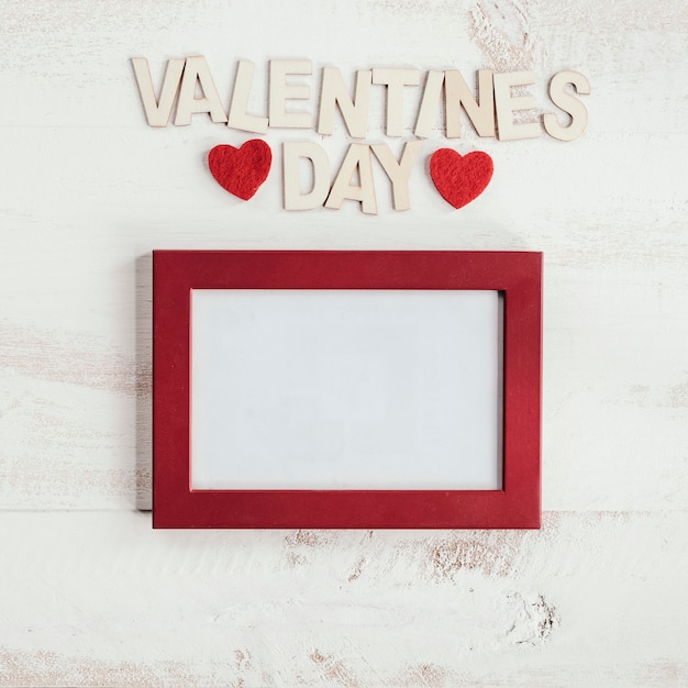Photo valentines day lettering with frame