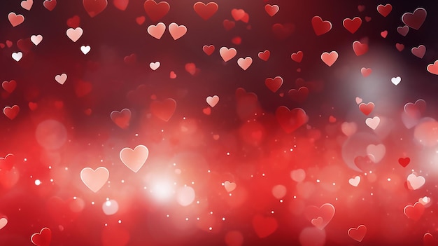 Photo valentines day and love background design of red heart