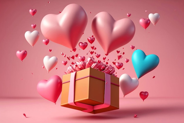 Valentines day love background Generative ai