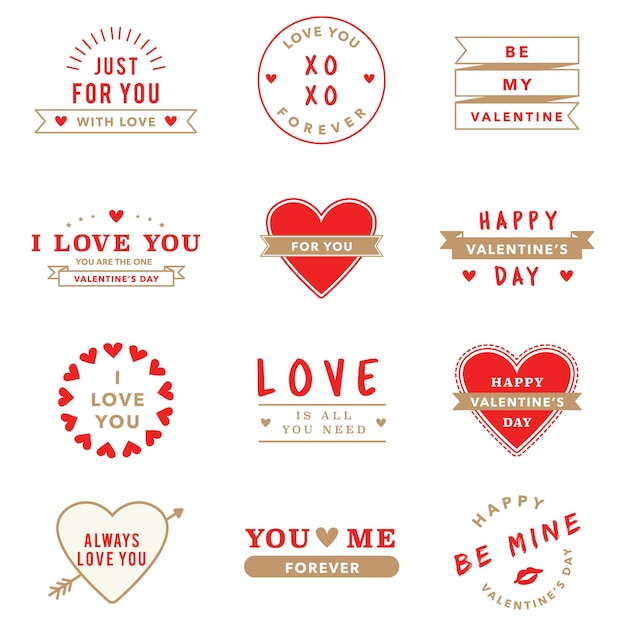 valentines day love badges